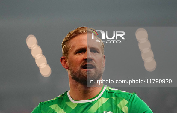 Kasper Schmeichel of Denmark  looks on during the Nations League Round 6 match between Serbia qnd Denmark at Dubocica Stadium, Leskovac, Ser...