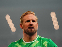 Kasper Schmeichel of Denmark  looks on during the Nations League Round 6 match between Serbia qnd Denmark at Dubocica Stadium, Leskovac, Ser...