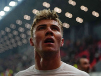 Rasmus Hoejlund of Denmark  looks on during the Nations League Round 6 match between Serbia qnd Denmark at Dubocica Stadium, Leskovac, Serbi...