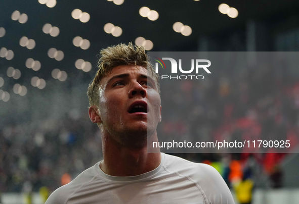 Rasmus Hoejlund of Denmark  looks on during the Nations League Round 6 match between Serbia qnd Denmark at Dubocica Stadium, Leskovac, Serbi...