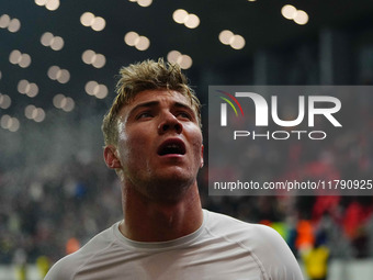 Rasmus Hoejlund of Denmark  looks on during the Nations League Round 6 match between Serbia qnd Denmark at Dubocica Stadium, Leskovac, Serbi...