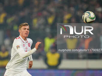 Rasmus Hoejlund of Denmark  looks on during the Nations League Round 6 match between Serbia qnd Denmark at Dubocica Stadium, Leskovac, Serbi...