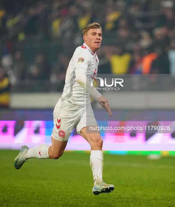 Rasmus Hoejlund of Denmark  looks on during the Nations League Round 6 match between Serbia qnd Denmark at Dubocica Stadium, Leskovac, Serbi...