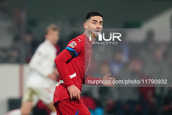 Sasa Zdjelar of Serbia  looks on during the Nations League Round 6 match between Serbia qnd Denmark at Dubocica Stadium, Leskovac, Serbia on...