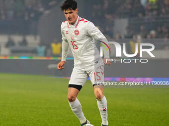 Christian Noergaard of Denmark  controls the ball during the Nations League Round 6 match between Serbia qnd Denmark at Dubocica Stadium, Le...