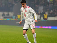 Christian Noergaard of Denmark  controls the ball during the Nations League Round 6 match between Serbia qnd Denmark at Dubocica Stadium, Le...