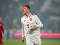 Rasmus Hoejlund of Denmark  looks on during the Nations League Round 6 match between Serbia qnd Denmark at Dubocica Stadium, Leskovac, Serbi...