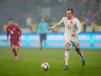 Mikkel Damsgaard of Denmark  controls the ball during the Nations League Round 6 match between Serbia qnd Denmark at Dubocica Stadium, Lesko...