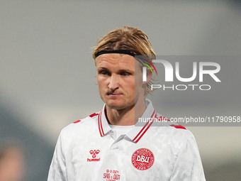 Kasper Dolberg of Denmark  looks on during the Nations League Round 6 match between Serbia qnd Denmark at Dubocica Stadium, Leskovac, Serbia...