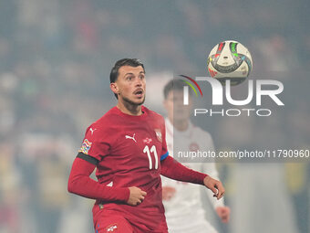 Lazar Samardzic of Serbia  looks on during the Nations League Round 6 match between Serbia qnd Denmark at Dubocica Stadium, Leskovac, Serbia...