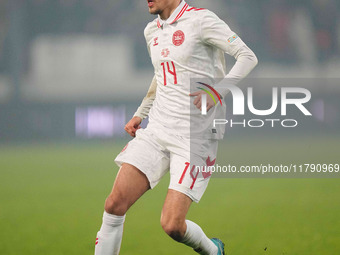 Mikkel Damsgaard of Denmark  looks on during the Nations League Round 6 match between Serbia qnd Denmark at Dubocica Stadium, Leskovac, Serb...