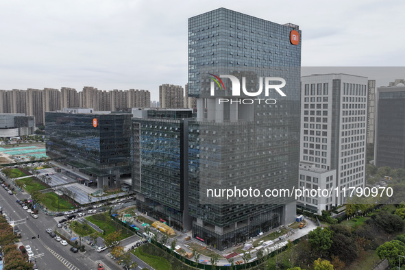 The East China headquarters building of Xiaomi Group is seen in Nanjing, China, on November 19, 2024. Xiaomi Group announces that its revenu...