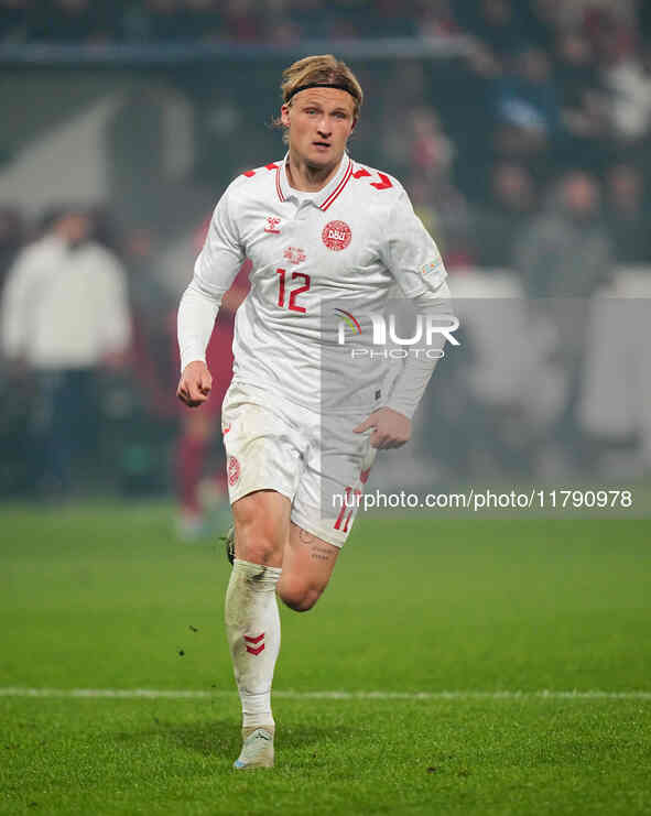 Kasper Dolberg of Denmark  looks on during the Nations League Round 6 match between Serbia qnd Denmark at Dubocica Stadium, Leskovac, Serbia...