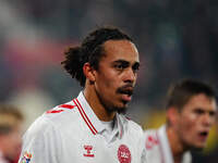 Yussuf Poulsen of Denmark  looks on during the Nations League Round 6 match between Serbia qnd Denmark at Dubocica Stadium, Leskovac, Serbia...