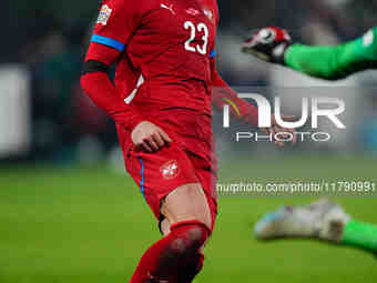 Dusan Vlahovic of Serbia  looks on during the Nations League Round 6 match between Serbia qnd Denmark at Dubocica Stadium, Leskovac, Serbia...