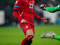 Dusan Vlahovic of Serbia  looks on during the Nations League Round 6 match between Serbia qnd Denmark at Dubocica Stadium, Leskovac, Serbia...