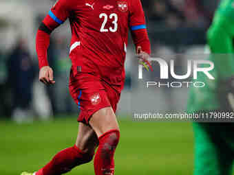 Dusan Vlahovic of Serbia  looks on during the Nations League Round 6 match between Serbia qnd Denmark at Dubocica Stadium, Leskovac, Serbia...