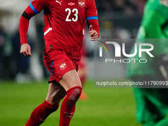 Dusan Vlahovic of Serbia  looks on during the Nations League Round 6 match between Serbia qnd Denmark at Dubocica Stadium, Leskovac, Serbia...