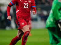 Dusan Vlahovic of Serbia  looks on during the Nations League Round 6 match between Serbia qnd Denmark at Dubocica Stadium, Leskovac, Serbia...