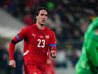 Dusan Vlahovic of Serbia  looks on during the Nations League Round 6 match between Serbia qnd Denmark at Dubocica Stadium, Leskovac, Serbia...