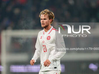 Morten Hjulmand of Denmark  looks on during the Nations League Round 6 match between Serbia qnd Denmark at Dubocica Stadium, Leskovac, Serbi...