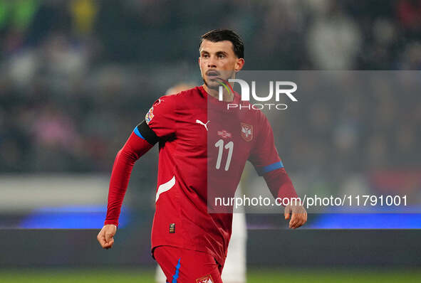 Lazar Samardzic of Serbia  looks on during the Nations League Round 6 match between Serbia qnd Denmark at Dubocica Stadium, Leskovac, Serbia...