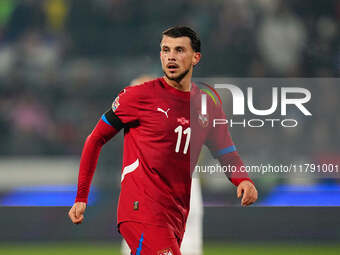 Lazar Samardzic of Serbia  looks on during the Nations League Round 6 match between Serbia qnd Denmark at Dubocica Stadium, Leskovac, Serbia...