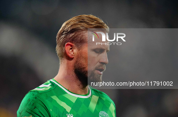 Kasper Schmeichel of Denmark  looks on during the Nations League Round 6 match between Serbia qnd Denmark at Dubocica Stadium, Leskovac, Ser...