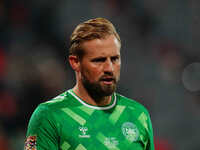 Kasper Schmeichel of Denmark  looks on during the Nations League Round 6 match between Serbia qnd Denmark at Dubocica Stadium, Leskovac, Ser...