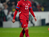 Dusan Vlahovic of Serbia  looks on during the Nations League Round 6 match between Serbia qnd Denmark at Dubocica Stadium, Leskovac, Serbia...