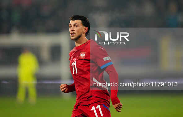 Lazar Samardzic of Serbia  looks on during the Nations League Round 6 match between Serbia qnd Denmark at Dubocica Stadium, Leskovac, Serbia...