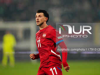 Lazar Samardzic of Serbia  looks on during the Nations League Round 6 match between Serbia qnd Denmark at Dubocica Stadium, Leskovac, Serbia...