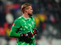 Kasper Schmeichel of Denmark  looks on during the Nations League Round 6 match between Serbia qnd Denmark at Dubocica Stadium, Leskovac, Ser...