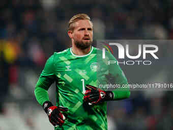 Kasper Schmeichel of Denmark  looks on during the Nations League Round 6 match between Serbia qnd Denmark at Dubocica Stadium, Leskovac, Ser...