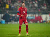 Dusan Vlahovic of Serbia  looks on during the Nations League Round 6 match between Serbia qnd Denmark at Dubocica Stadium, Leskovac, Serbia...