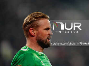 Kasper Schmeichel of Denmark  looks on during the Nations League Round 6 match between Serbia qnd Denmark at Dubocica Stadium, Leskovac, Ser...