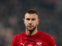 Strahinja Pavlovic of Serbia  looks on during the Nations League Round 6 match between Serbia qnd Denmark at Dubocica Stadium, Leskovac, Ser...