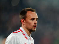 Mikkel Damsgaard of Denmark  looks on during the Nations League Round 6 match between Serbia qnd Denmark at Dubocica Stadium, Leskovac, Serb...