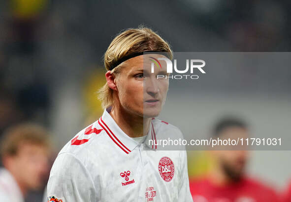 Kasper Dolberg of Denmark  looks on during the Nations League Round 6 match between Serbia qnd Denmark at Dubocica Stadium, Leskovac, Serbia...