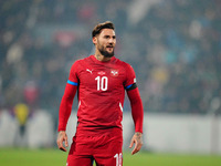 Nemanja Gudelj of Serbia  looks on during the Nations League Round 6 match between Serbia qnd Denmark at Dubocica Stadium, Leskovac, Serbia...