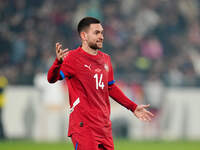 Andrija Zivkovic of Serbia  looks on during the Nations League Round 6 match between Serbia qnd Denmark at Dubocica Stadium, Leskovac, Serbi...