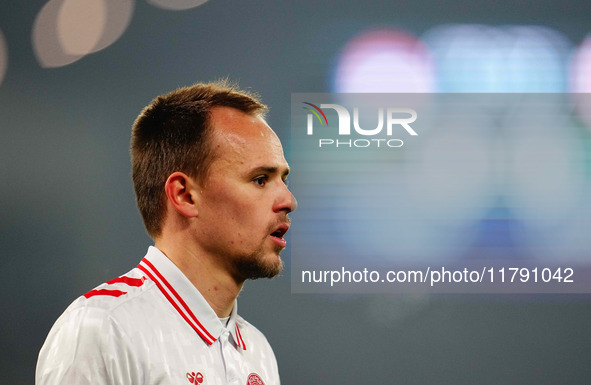 Mikkel Damsgaard of Denmark  looks on during the Nations League Round 6 match between Serbia qnd Denmark at Dubocica Stadium, Leskovac, Serb...