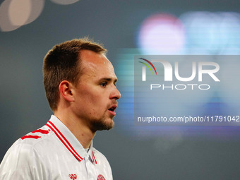 Mikkel Damsgaard of Denmark  looks on during the Nations League Round 6 match between Serbia qnd Denmark at Dubocica Stadium, Leskovac, Serb...