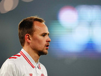 Mikkel Damsgaard of Denmark  looks on during the Nations League Round 6 match between Serbia qnd Denmark at Dubocica Stadium, Leskovac, Serb...