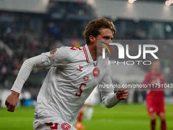 Mads Roerslev of Denmark  looks on during the Nations League Round 6 match between Serbia qnd Denmark at Dubocica Stadium, Leskovac, Serbia...