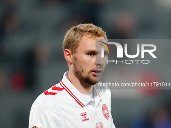 Victor Nelsson of Denmark  looks on during the Nations League Round 6 match between Serbia qnd Denmark at Dubocica Stadium, Leskovac, Serbia...