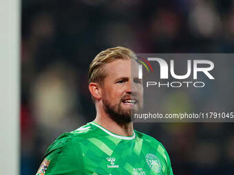 Kasper Schmeichel of Denmark  looks on during the Nations League Round 6 match between Serbia qnd Denmark at Dubocica Stadium, Leskovac, Ser...