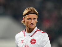 Kasper Dolberg of Denmark  looks on during the Nations League Round 6 match between Serbia qnd Denmark at Dubocica Stadium, Leskovac, Serbia...