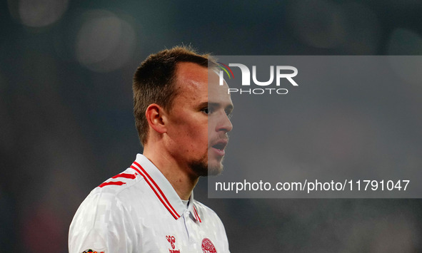 Mikkel Damsgaard of Denmark  looks on during the Nations League Round 6 match between Serbia qnd Denmark at Dubocica Stadium, Leskovac, Serb...