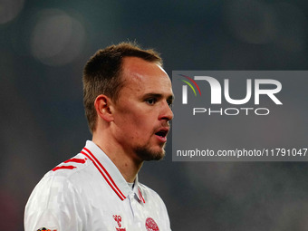 Mikkel Damsgaard of Denmark  looks on during the Nations League Round 6 match between Serbia qnd Denmark at Dubocica Stadium, Leskovac, Serb...